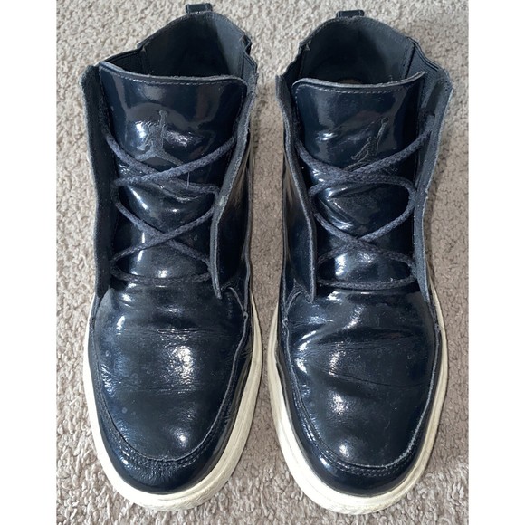 Nike Air Jordan Men’s Grown BLack Sail Patent Leather Retro Size 9 See Desc - Picture 1 of 10
